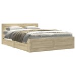 vidaXL Cadre de lit et tête de lit sans matelas chêne sonoma 120x190cm
