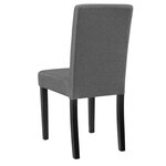 Set de 2 chaises rembourrées en tissu polyester 90 cm gris et noir 03_0003635