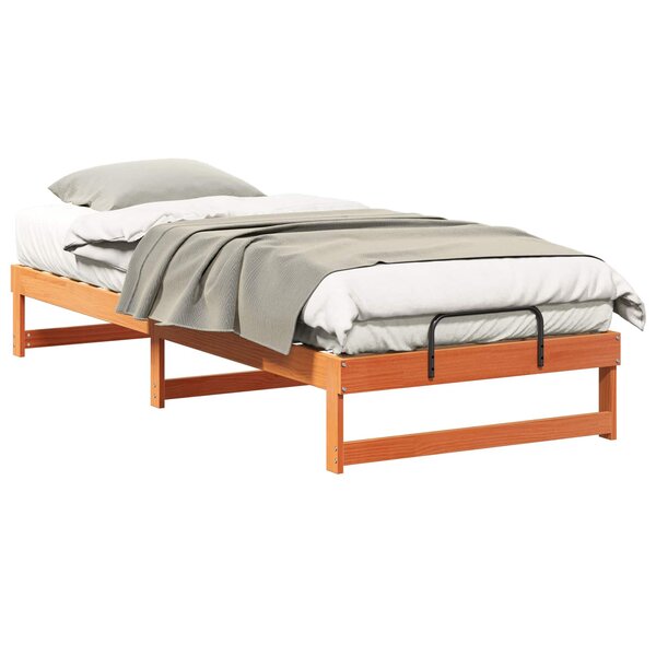 vidaXL Cadre de lit Marron 90 x 220 cm Pin massif