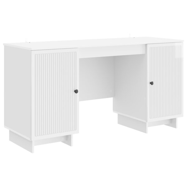 vidaXL Bureau Blanc brillant Bois d'ingénierie 142 5 x 50 x 75 cm