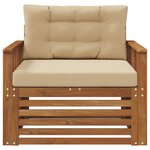 vidaXL Canapé d’extérieur Bois d'acacia massif et polyester
