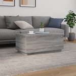 vidaXL Table basse avec lumières LED gris sonoma 90x50x40 cm