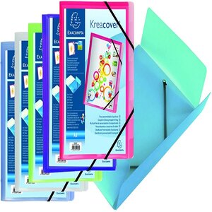 Exacompta - Trieurs personnalisables, 3 rabats, fermeture par élastiques, 8 compartiments, 24x32cm pour A4- couleurs aleatoires