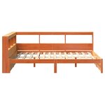 vidaXL Lit Bibliothèque avec stockage 2 Pièces Cire marron 200 x 140 cm