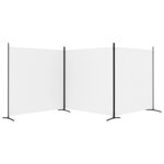 vidaXL Cloison de séparation 3 panneaux Blanc 525x180 cm Tissu