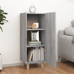 vidaXL Buffet Sonoma gris 34 5x34x90 cm Bois d'ingénierie