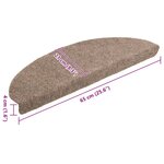 vidaXL Tapis autoadhésifs de marches 10 Pièces Crème 65x21x4cm Aiguilleté