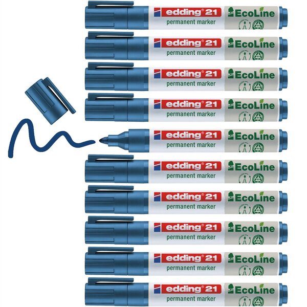 Marqueur Permanent 21 Ecoline Bleu 1 5-3 mm x 10 EDDING