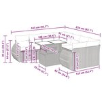 vidaXL Salon de jardin avec coussins 9 Pièces beige résine tressée