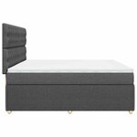 vidaXL Sommier à lattes de lit avec matelas Gris foncé 200x200cm Tissu