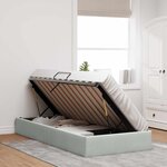 vidaXL Cadre de lit ottoman Gris clair 90 x 190 cm Velours