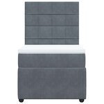 vidaXL Sommier à lattes de lit et matelas Gris foncé 90x190 cm Velours