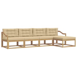 vidaXL Ensemble de canapés d'extérieur 4 pc Blanc et Beige Polyester