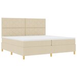 vidaXL Lit avec sommier à ressorts Crème 200x200 cm Tissu