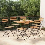 vidaXL Ensemble de bistro pliable 7 Pièces bois d'acacia solide et acier