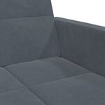 vidaXL Canapé-lit à 2 places avec repose-pied gris foncé velours