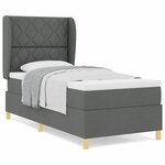 vidaXL Lit à ressorts avec matelas gris foncé 90x190 cm Gris foncé