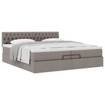 VidaXL Cadre de lit ottoman avec matelas taupe 200x200 cm tissu