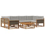 vidaXL Ensemble de canapés d'extérieur 7 Pièces Naturel et Gris clair