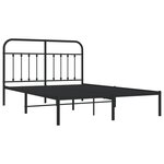 vidaXL Cadre de lit métal avec tête de lit noir 140x190 cm