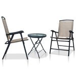 vidaXL Ensemble de bistro 3 Pièces Taupe Acier
