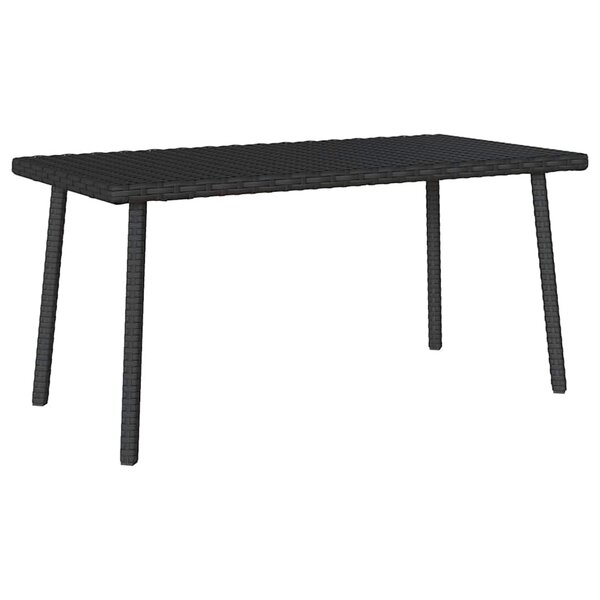 VidaXL Table basse de jardin rectangulaire noir 80x40x37 cm rotin