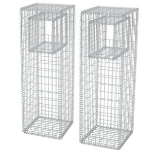 vidaXL Jardinière/Poteau de panier de gabion 2 Pièces Acier 50x50x160 cm