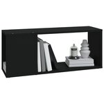 vidaXL Meuble TV Noir 80x24x32 cm Bois d'ingénierie
