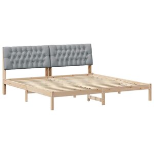 vidaXL Cadre de lit avec tête de lit rembourrée Marron 200 x 200 cm