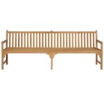 Vidaxl banc de jardin avec coussin beige 240 cm bois de teck massif