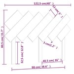vidaXL Tête de lit Noir 122 5x3x80 5 cm Bois massif de pin