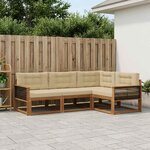 vidaXL Ensemble de canapés d'extérieur 4 Pièces Naturel et Beige