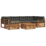 vidaXL Ensemble de canapés d'extérieur 7 pc Naturel et Anthracite