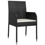 vidaXL Mobilier à dîner de jardin 9Pièces et coussins noir résine tressée