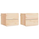 vidaXL Table de chevet 2 Pièces Marron 39 x 34 x 33 cm Bois de pin massif