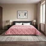 vidaXL Duvet complet toute l'année Matelassé Rose 220 x 240 cm