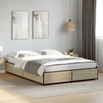 vidaXL Cadre de lit chêne sonoma 120x190 cm bois d'ingénierie et métal