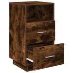 vidaXL Table de chevet avec 2 tiroirs chêne fumé 36x36x68 cm