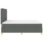 vidaXL Lit à ressorts avec matelas Gris foncé 180 x 200 cm tissu