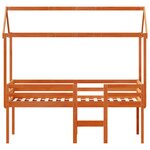 vidaXL Lit haut avec toit cire marron 90x200 cm bois de pin massif