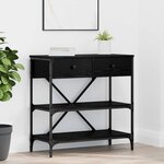 vidaXL Table console avec tiroir Chêne noir Bois d'ingénierie