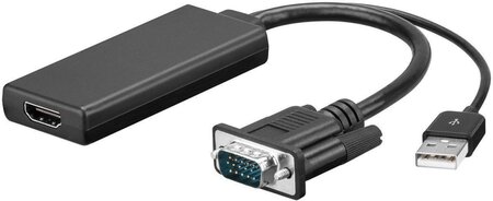 Convertisseur Goobay USB A mâle et VGA mâle (D-sub DE-15) 1.2 vers HDMI femelle (Type A)