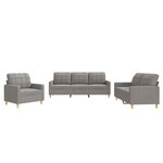 vidaXL Ensemble de canapés 3 Pièces avec coussins Taupe Tissu