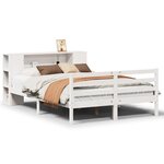 vidaXL Lit bibliothèque sans matelas blanc 150x200 cm bois pin massif