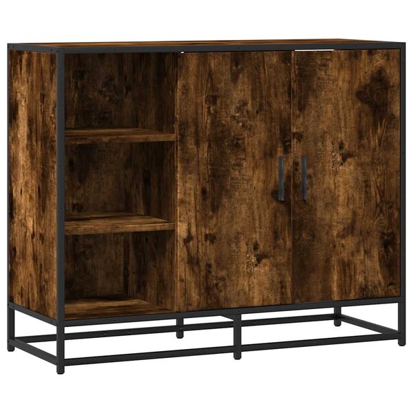 vidaXL Buffet chêne fumé 92x35x76 cm bois d'ingénierie
