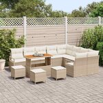 vidaXL Ensemble de canapé de jardin 13 Pièces Beige polyrotin