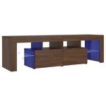 vidaXL Meuble TV avec lumières LED Chêne marron 140x36 5x40 cm