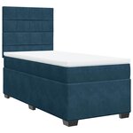 vidaXL Sommier à lattes de lit avec matelas bleu 90x200 cm velours