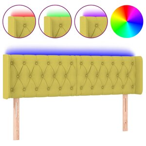 vidaXL Tête de lit à LED Vert 147x16x78/88 cm Tissu