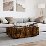 vidaXL Table basse avec LED infini chêne fumé 116x69x40 cm